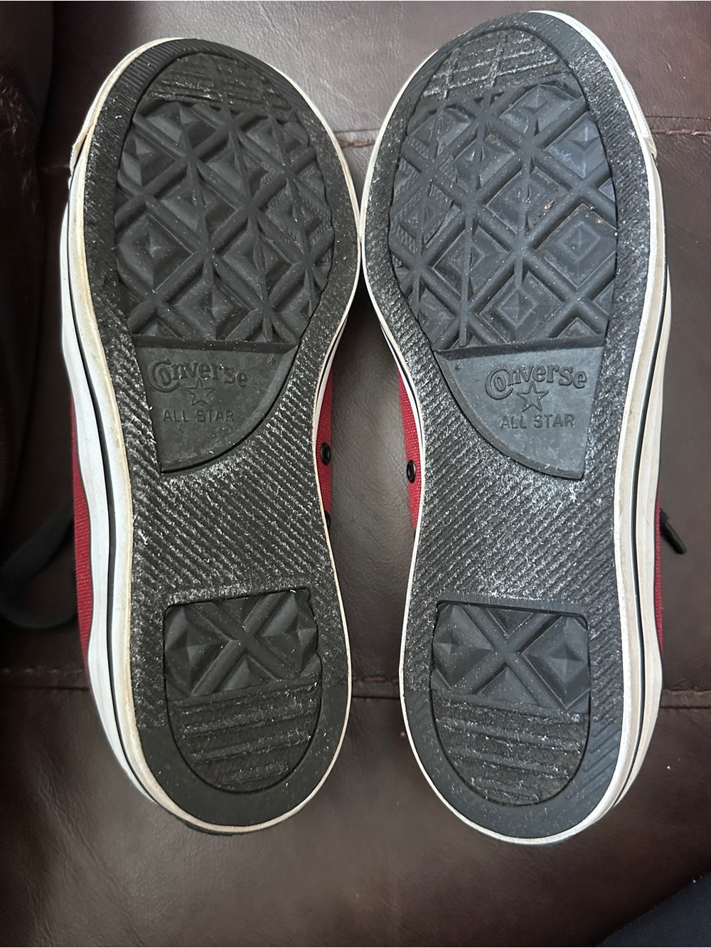 All Star Converse Low-Top Canvas Sneakers - Red Burgundy Black Laces 9.5 M - Picture 15 of 16
